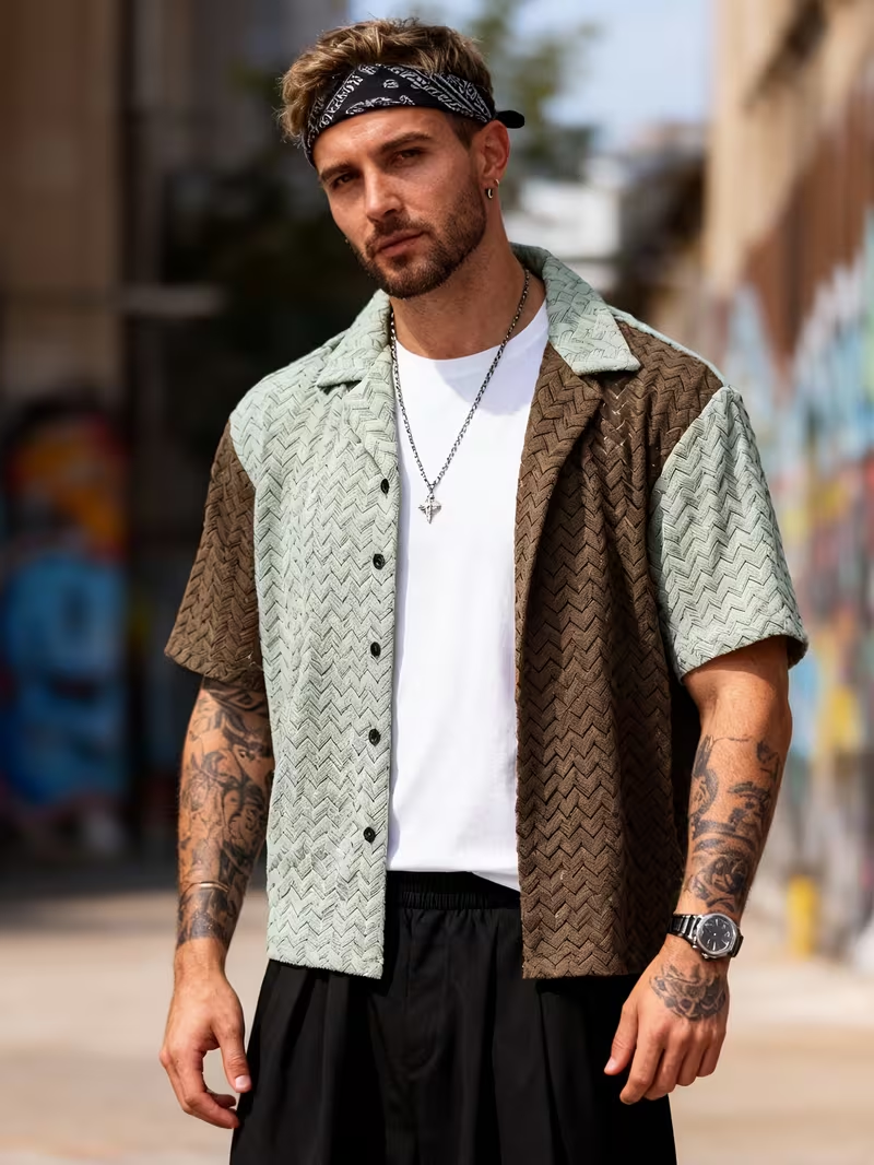 Men's Textured Short Sleeve Shirt